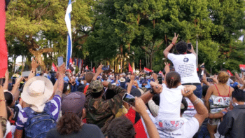 | Ortega proceeded to his speech down Avenida Bolívar | MR Online