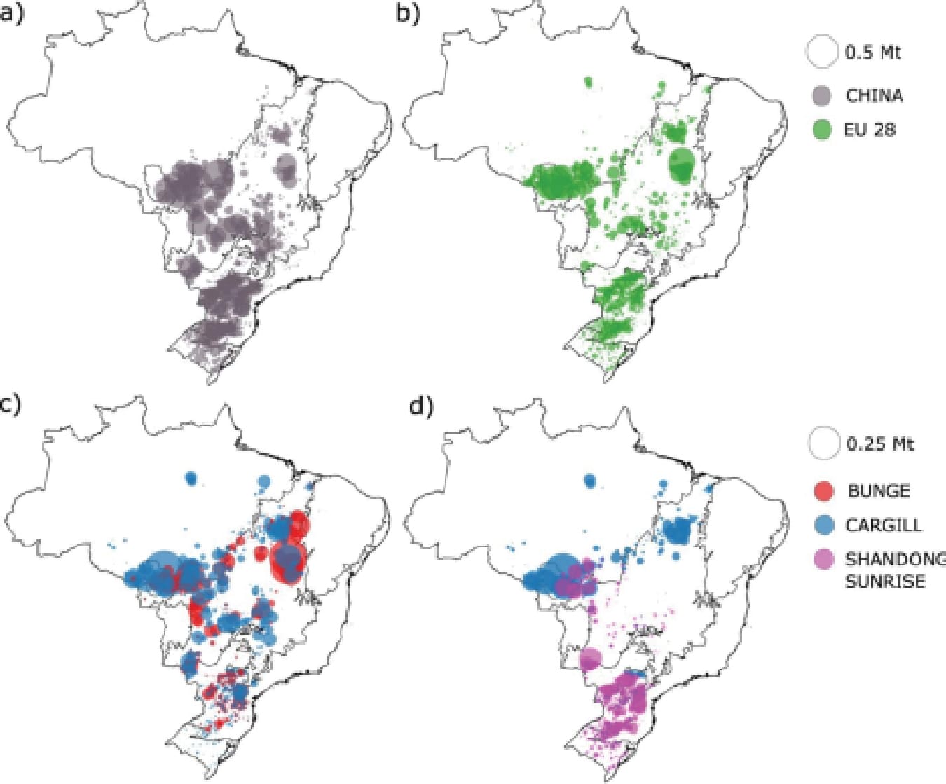 | The spatial origins of soy production in Brazil based on trade data in metric tons | MR Online