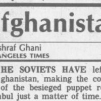 Ashraf Ghani in the Los Angeles Times on February 15, 1989