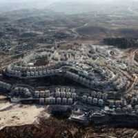 An aerial view of the Israeli settlement of Tekoa in the occupied West Bank.