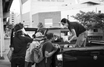 | Members of Southern Solidarity a mutual aid group in New Orleans handing out supplies | MR Online