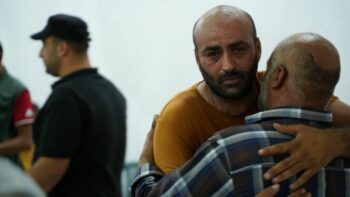 | MOAYYAD AL ALAMI GREETS MOURNERS AT HIS SONS WAKE HIS 11 YEAR OLD SON MOHAMMED WAS SHOT AND KILLED BY ISRAELI FORCES WHILE THE FAMILY WERE IN THEIR CAR ON THE WAY HOME FROM GROCERY SHOPPING IN THEIR TOWN OF BEIT UMMAR JULY 29TH 2021 | MR Online