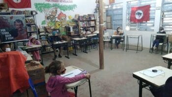 | After school classroom in Camp Marielle Franco 2021 photograph by the Communication Sector MSTSao Paulo | MR Online