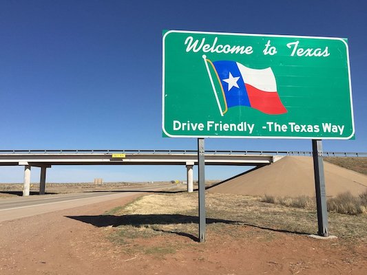 | Welcome sign along eastbound Interstate 40 entering Deaf Smith County Texas from Quay County New Mexico | MR Online