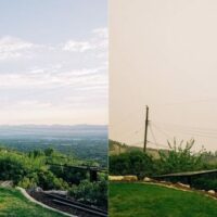 Before and after photo smoke and pollution Salt Lake Valley