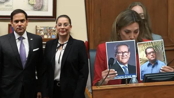 | Far right Florida Congresswoman María Elvira Salazar holding up photos of US funded coup leaders Felix Maradiaga and Arturo Cruz at a hearing on Nicaragua | MR Online