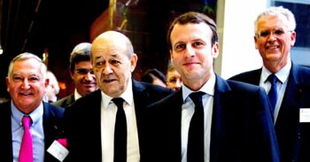 | Jean Yves Le Drian second from left and Emmanuel Macron second from right in 2015 | MR Online