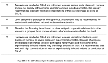 | Page 307 of the CDCs Biosafety in Microbiological and Biomedical Laboratories manual | MR Online
