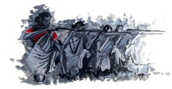 | Combatants in the Telangana Armed Struggle 194651 a communist led insurrection of peasants against the autocratic rule of the Nizam monarch of the princely state of Hyderabad and against feudal exploitation by landlords Illustration Navya India Young Socialist Artists Reference photo Sundarayya Vignana Kendram Telangana 1948 | MR Online