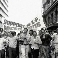 Supporters of the BLF green bans march in Sydney in the early 1970s