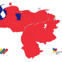 The vast majority of the governorships were won by the ruling PSUV party. (CNE)