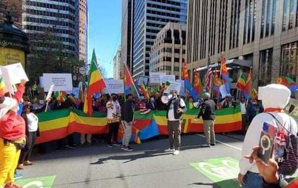 | Ethiopian and Eritrean Americans and their supporters marched down Market Street San Francisco to protest US hybrid warfare against their home countries | MR Online