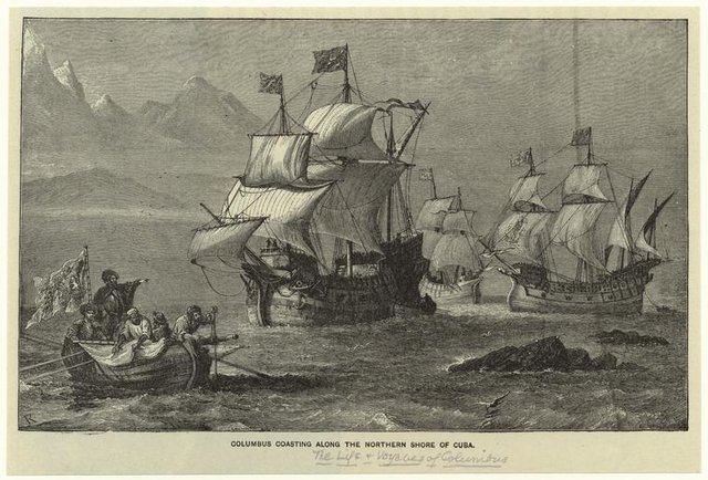 | Columbus coasting along the northern shore of Cuba Source NYPL Library | MR Online