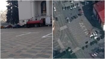 | Photos and Maxar satellite images of the theater above on March 15 show vehicles parked immediately next to the building | MR Online