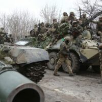 Ukrainian troops prepare to fight Russian forces in Donbass