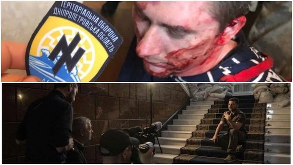 | Above The torture of left wing activist Alexander Matjuschenko on March 3 in Dnipro recorded by Azov members Below President Volodymyr Zelensky poses during a media engagement | MR Online