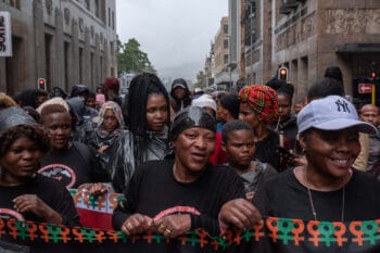 | Former labourers Freeda Mkhabela Lucia Foster and Gugu Ngubane from left to right are among the activists struggling against landlessness as well as poor pay and working conditions and for better treatment of farmworkers 26 May 2021 Credit New Frame Mlungisi Mbele | MR Online