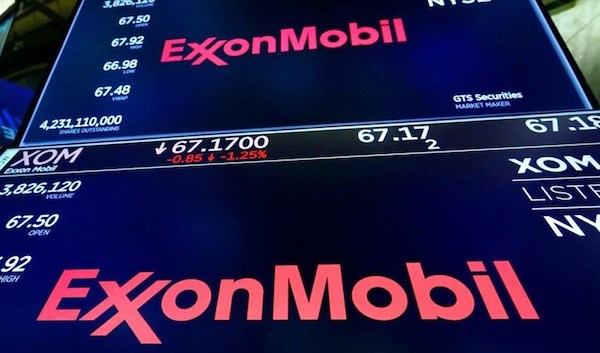 | The ExxonMobil logo featured on the screen at the New York Stock Exchange | MR Online