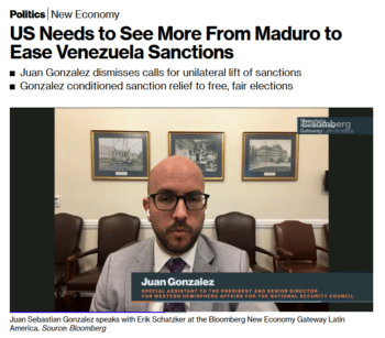 | The unilateral lifting of sanctions on Venezuela is not going to improve the lives of Venezuelans a senior White House advisor absurdly claimed to Bloomberg 51922 | MR Online