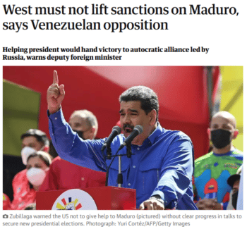 | Lifting sanctions against Venezuela would hand victory to an autocratic alliance led by Vladimir Putin according to whom the Guardian 51422 called the countrys deputy foreign minister | MR Online