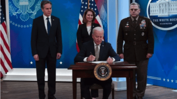 | Joe Biden signing measure to ship more weapons to Ukraine on March 16 2022 Source englishalarabiyanet | MR Online