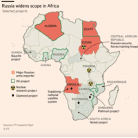 Map warns of growing Russian influence in Africa—shades of the Cold War. [Source: vifindia.org]