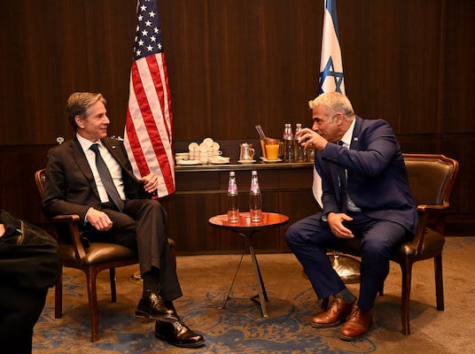 | US Secretary of State Antony Blinken meets with Israeli Opposition Leader Yesh Atid Chairman Yair Lapid in Jerusalem May 25 2021 Photo Matty SternUS Embassy Jerusalem | MR Online