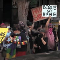 LGBTQ2S activists and anti-fascists defend a drag brunch from neo-nazis, July 10.