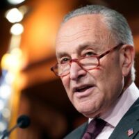 Senate Majority Leader Chuck Schumer (D-N.Y,), who is allowing his parliamentary adviser help his pharmaceutical industry donors kill a key Democratic provision to reduce drug prices (Photo credit: AP)