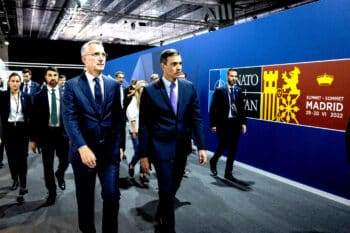 | NATO Secretary General Jens Stoltenberg left and Spains Prime Minster Pedro Sánchez on June 28 in Madrid NATO | MR Online