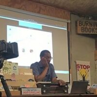 John Parker speaks at Burning Books in Buffalo, N.Y., Sept. 17. SLL photo