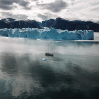 A large tabular iceberg that calved off Store Glacier within Uummannaq Fjord. Alun Hubbard