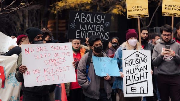 | Millions of people are behind on rent and facing eviction in part because of the soaring rent prices Photo Vincent Tsai | MR Online