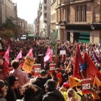 Mobilization in Glasgow on October 1. (Photo: via Twitter)
