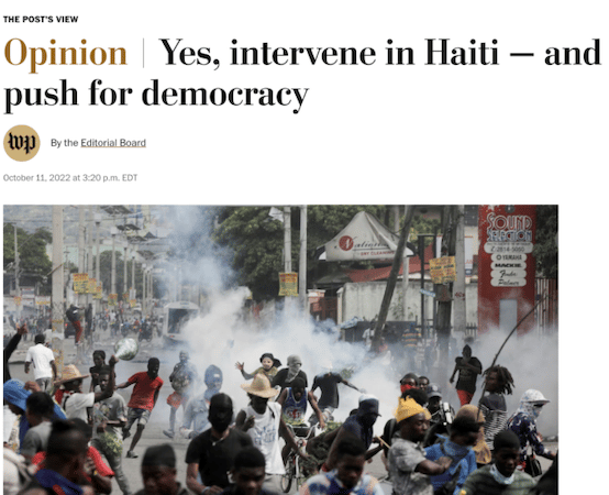 | Military intervention into Haiti is in the air again | MR Online