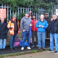 | Postal workers on strike at the Bradford North depot October 1 2022 Photo WSWS | MR Online