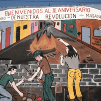 A mural commemorating the third anniversary of the Nicaraguan revolution Photo: Susan Ruggles
