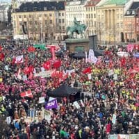 Mobilization at the Christiansborg Palace Square on February 5, 2023. (Photo: via Red- Green Alliance)