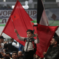 | Palestinians in Gaza gathered in large numbers to watch the Morocco Portugal game at World Cups quarterfinals Photo Mahmoud Ajjour The Palestine Chronicle | MR Online