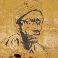 A painting of Amílcar Cabral in the town of Bafatá in Guinea, known as Cabral’s birthplace (13 February 2019).