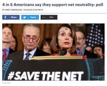 | Democrats like Senate Majority Leader Chuck Schumer and House Speaker Nancy Pelosi responded to popular opinion by promising to restore net neutrality rules The Hill 32019 | MR Online