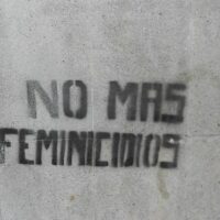 Graffiti in Mexico City, 2011. It reads: No Mas Feminicidios (No more murder of women).
