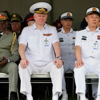 South African, Russian and Chinese officials at Armed Forces Day in Richards Bay, South Africa, February 21 2023. (Photo: Themba Hadebe KDOW.biz new)