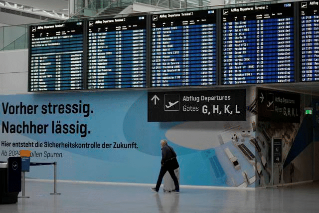 | Man passing terminal in airport in Munich Germany Photo APAl Mayadeen | MR Online