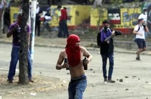 | Nicaraguan protester wielding Molotov cocktails in 2018 riots in Nicaragua that with US backing aimed to overthrow the left wing Sandinista government Source lavenguardiacom | MR Online
