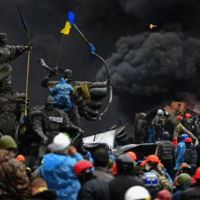 Anti-government protesters clash with police in Kyiv on February 20, 2014. [Source: nbcnews.com]