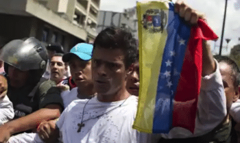 | Leopoldo López at the 2014 anti Maduro Guarimba uprisings in Venezuela which left 43 people dead Source theguardiancom | MR Online