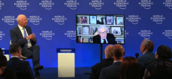 | Henry Kissinger speaking at the World Economic Forum in May 2022 as Klaus Schwab looks on A lifelong hawk Kissinger has changed his tune and is promoting a message of peace Source weforumorg | MR Online