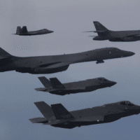 B-1B Bombers and F-22 Fighter Jets