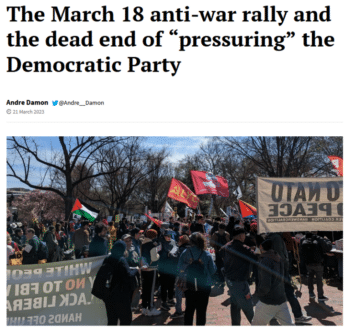 | WSWS 32123 was critical of the DC march for trying to change Democratic Party policy | MR Online